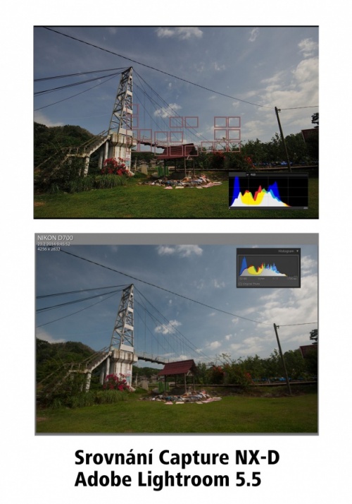 Nikon Capture NX-D a srovnání Adobe Lightroom 5.5