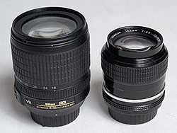 Srovnání rozměrů s AF-S 18-105 VR