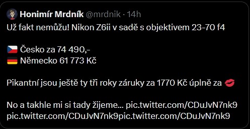 Srovnání cen fototechniky v Německu a Česku